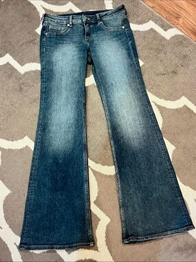 Divided Women's Faded Blue Flare Jeans - Wide Leg